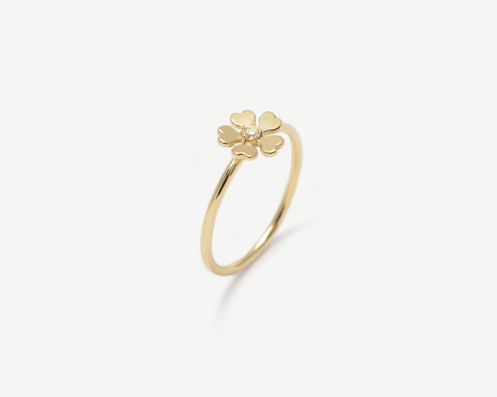Buy the Sterling Silver and CZ Flower Ring Band | JaeBee Jewelry