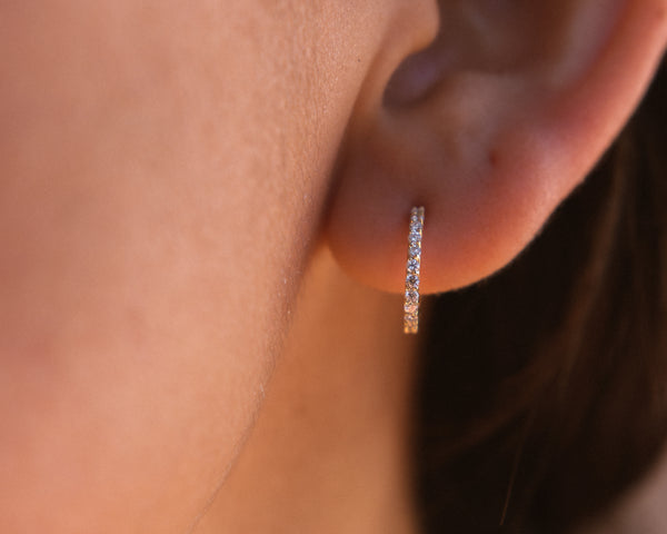 Pave Hoop Earrings (Single)