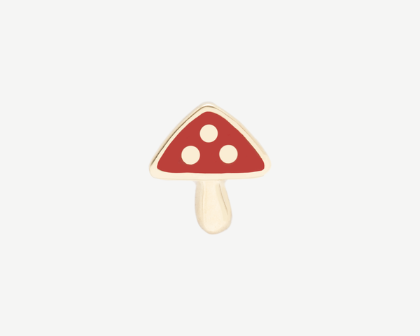 Mushroom Enamel 3 Dot Stud (Single)